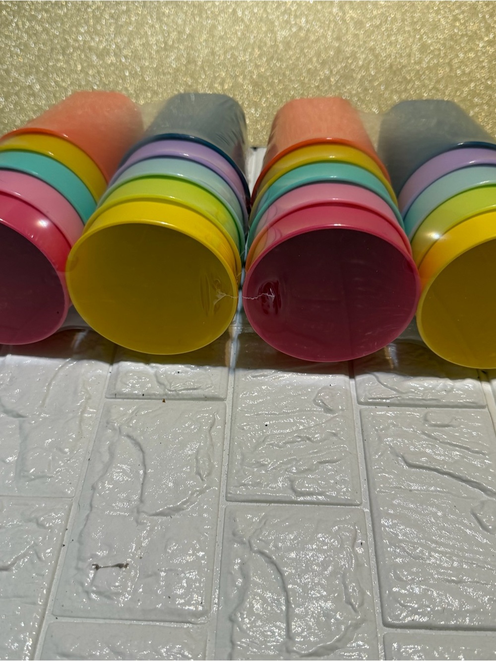 Up & Up Kids plastic Stacking Cups 20 Piece Rainbow Colorful cups.